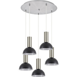 Home Lighting Κρεμαστό Φωτιστικό Οροφής Καμπάνα Πολύφωτο Μαύρο SE21-NM-4-5NM-MS3 77-8468