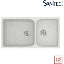 Sanitec Classic 307 Επικαθήμενος Νεροχύτης Γρανίτη Αντιστρεφόμενος Ματ Granite White 92x51cm