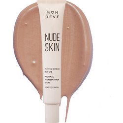 Mon Reve Nude Skin Tinted Cream 102 Medium Normal/Combination Skin 30ml