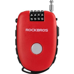 Rockbros 32420981001 bicycle lock with retractable cable - red
