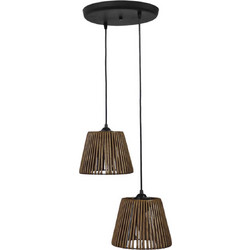 Heronia Lighting Κρεμαστό Φωτιστικό Οροφής Δίφωτο E27 Μαύρο 31-1254