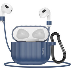 Θήκη Hoco WB22 Glory Series Silicone Protective Case Σκούρο Μπλε για AirPods 2021 (3ης γενιάς) με Κρίκο