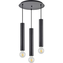 Home Lighting Κρεμαστό Φωτιστικό Οροφής Τρίφωτο GU10 Μαύρο SE21-BL-5-3BL 77-8672