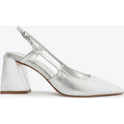Schutz Blanche Γόβες Slingback Δερμάτινες με Χοντρό Τακούνι Ασημί S2145400060004
