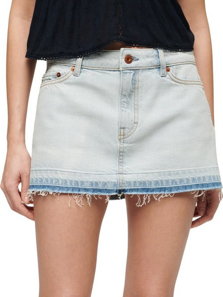Superdry Μίνι Φούστα Τζιν Pencil Γαλάζια W7210317A-2LB