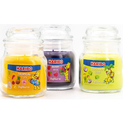 Σετ 3 αρωματικών κεριών - Haribo Berry Mix, Coconut Lime, Tropical Fun 3 x 85 γραμ