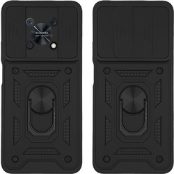 Sonique Ring Armor CamPro Back Cover Black (Huawei Nova Y90)