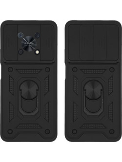 Sonique Ring Armor CamPro Back Cover Black (Huawei Nova Y90)