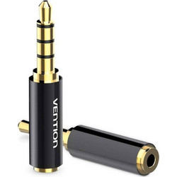 VENTION 3.5mm Male to 2.5mm Female Audio Adapter Black Metal Type (BFBB0) (VENBFBB0)