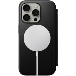 Nomad Modern Leather Folio - MagSafe Δερμάτινη Θήκη - Πορτοφόλι Apple iPhone 15 Pro - Black (NM01627685)