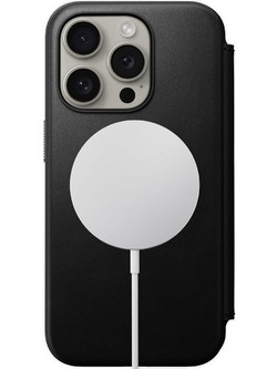 Nomad Modern Leather Folio - MagSafe Δερμάτινη Θήκη - Πορτοφόλι Apple iPhone 15 Pro - Black (NM01627685)