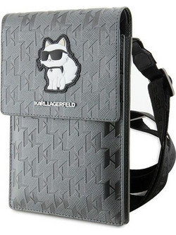 Karl Lagerfeld Τσάντα KLWBSAKHPCG ασημί Saffiano Monogram Choupette