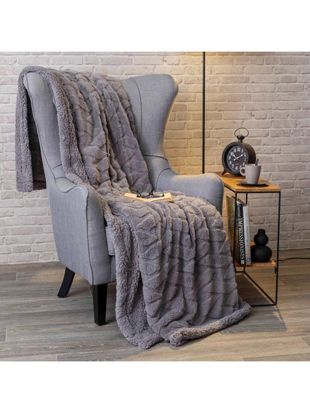 Borea Κουβέρτα Sherpa Callista Υπέρδιπλη 220 x 240 cm Λαδί