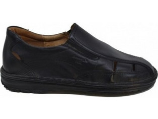Boxer Ανδρικό Δερμάτινο Ανατομικό Πέδιλο 17197 14-111 Μαύρο