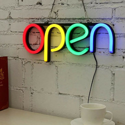 Open Στατική Πινακίδα LED Μονής Όψης SDS-7059 40x15cm Κίτρινο / Κόκκινο / Μπλε / Πράσινο