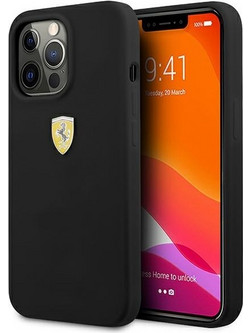 Ferrari Hardcase Silicone Back Cover Black (iPhone 13 / 13 Pro)