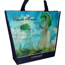 Τσάντα Ώμου Πλαστική Carmani Claude Monet Collage 46x11x38cm 021-9003