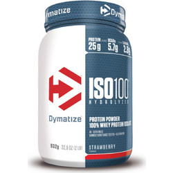 Dymatize ISO100 Hydrolyzed Strawberry Πρωτεΐνη Ορού Γάλακτος Γράμμωσης Χωρίς Λακτόζη 932gr