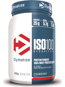 Dymatize ISO100 Hydrolyzed Strawberry Πρωτεΐνη Ορού Γάλακτος Γράμμωσης Χωρίς Λακτόζη 932gr