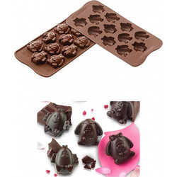 Καλούπι αντικολλητικό σιλικόνης Chocolate, 12 x 8ml, easter friends(3.4x3.4xY1.8cm) SILIKOMART (1 ΤΕΜ)
