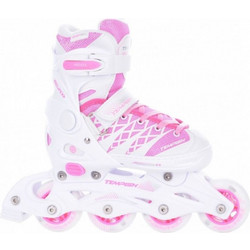 Tempish Clips Duo Inline Αυξομειούμενα Rollers Παιδικά Λευκά Ροζ
