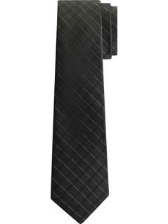 CALVIN KLEIN MODERN CHECK SILK TIE 6.4 ΜΑΥΡΟ