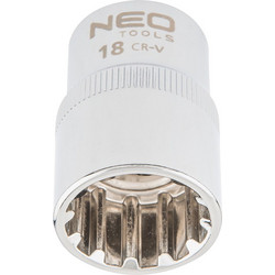 NEO TOOLS ΚΑΡΥΔΑΚΙ ΠΟΛΥΓΩΝΟ SPLINE CR-V 18mm 1/2'' 08-590