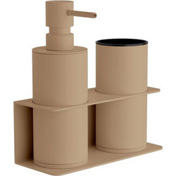 Επιτοίχια Dispenser & Ποτηροθήκη - Matt Beige, Pam & Co, W17 x D7 x H19 (cm) 80-103