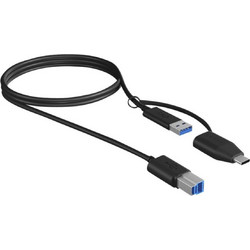 Καλώδιο εκτυπωτή Icy Box (IB-CB032) - USB Type-A/Type-C σε USB Type-Β - 1m - Black IB-CB032