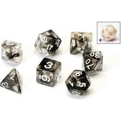 Sirius Dice - Translucent Black Resin 7-Dice Set (with bonus die)