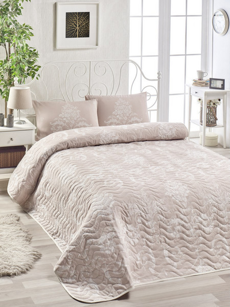 Double Bedspread Set Kralice - Mink Mink White