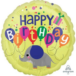 18" Μπαλόνι Ελεφαντάκι Happy Birthday