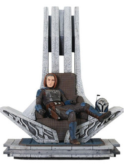 Gentle Giant Star Wars The Mandalorian Premier Collection Bo-Katan Kryze On Throne 35cm