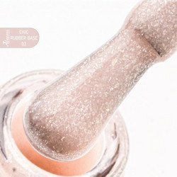Alezori Chic 03 Rubber Base Glitter Ημιμόνιμο Βερνίκι Νυχιών 15ml