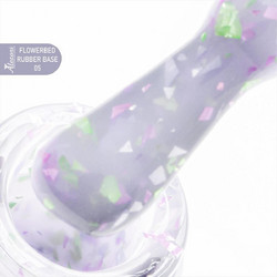 Alezori Flowerbed 05 Rubber Base Glitter Ημιμόνιμο Βερνίκι Νυχιών 15ml