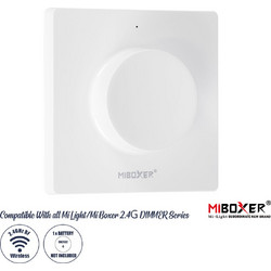 71443 K1 Mi-BOXER Ασύρματο Επιτοίχιο Χειριστήριο Dimmer RF 2.4Ghz για όλα τα Μονόχρωμα Mi-BOXER Controller DC 3V 1 x CR2032 - IP20 Λευκό Μ8.5 x Π8.5 x Υ2.5cm
