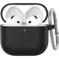AHAstyle WG163 Θήκη Σιλικόνης με Γάντζο για Apple AirPods 4 Μαύρη