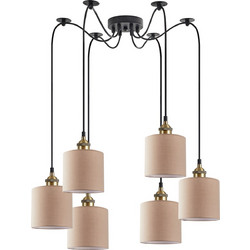 Home Lighting Magnum Κρεμαστό Φωτιστικό Οροφής Πολύφωτο Καφέ SE21-BR-10-BL6-SH3 77-8740