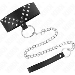 Kink Necklace with Belt 65cm with Rivet Black
