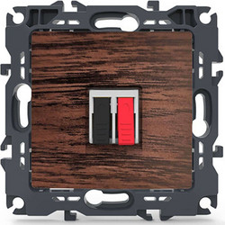 Πρίζα Ηχείων Μονή Χωνευτή Prime 1000113506 36-230VAC Wood Effect Brown Aca