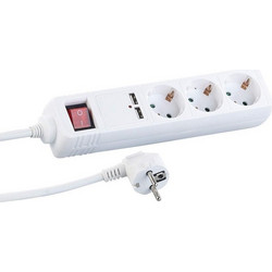 Πολύπριζο 3 θέσεων με διακόπτη και 2 θύρες USB - Σούκο - ST-GB03SU - 3m - 031337