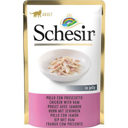 Schesir Cat Jelly Pouch Κοτόπουλο & Ζαμπόν 85gr