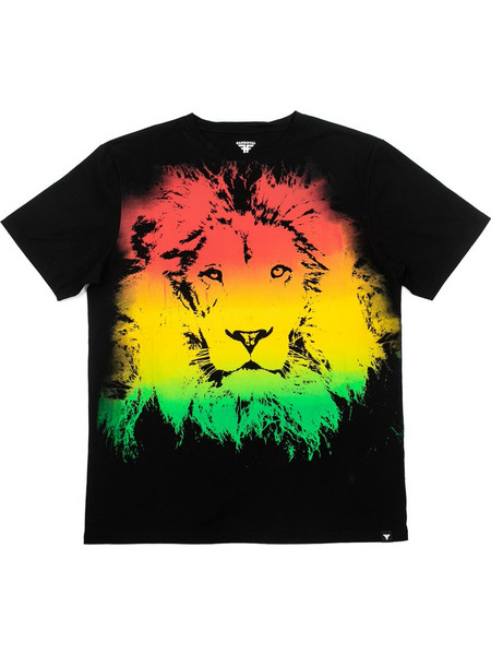 FALLEN RASTA LION T-SHIRT BLACK
