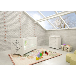 Asterias Bebe Εβελίνα Πολυμορφική Κούνια για Στρώμα 70x140cm Λευκή