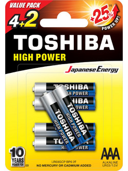 Toshiba High Power AAA 6τμχ