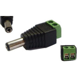 Βύσμα τροφοδοσίας DC (2,1mm / 5,5mm) ιδανικό για χρήση με Κάμερες και Video Balun σε ακροδέκτες βίδε