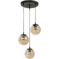 Heronia Lighting Κρεμαστό Φωτιστικό Οροφής Τρίφωτο E27 Χρυσό Φ30cm 02-0353