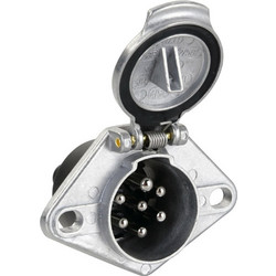 Lampa Πριζα Κοτσαδορου Μεταλλικη Ασημι 24N 24V 7PIn Iso 1185