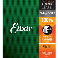 Elixir Strings 15433 Nanoweb 130tw Χορδή Ηλεκτρικού Μπάσου Nickel Plated Steel 130" Medium Tension