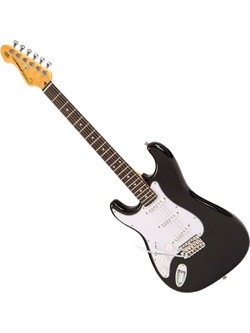 ENCORE E6 Left Handed Ηλεκτρική Κιθάρα ST Style με SSS Μαγνήτες και Ταστιέρα Rosewood Black